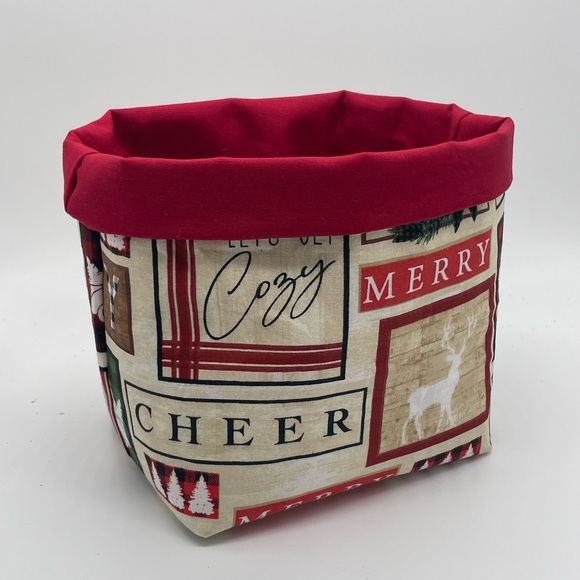 Hand Crafted Other - Christmas Decor / Christmas Basket / Storage and Organizer Bin / Fabric …